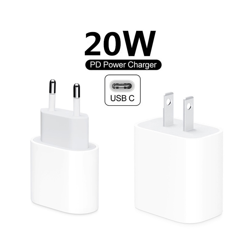 IPHONE Usb Tipe C 20W Adaptor Charger Cepat Untuk Iphone13 12 11 Pro Max XR X XS Quick Charging EU US UK AU Plug Travel PD Charger Port