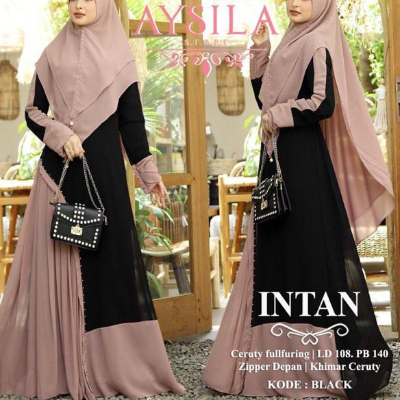 Promo INTAN SYARI Baju Gamis Wanita Terbaru 2020 Gamis Syari Hijab Gamis Syari Muslimah Gamis Polos 