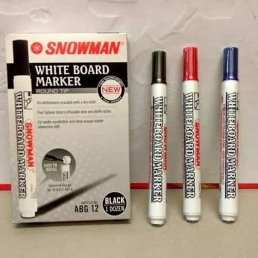 

N40 Spidol Whiteboard Boardmarker SNOWMAN Papan Tulis ABG-12 HARGA MURAH で