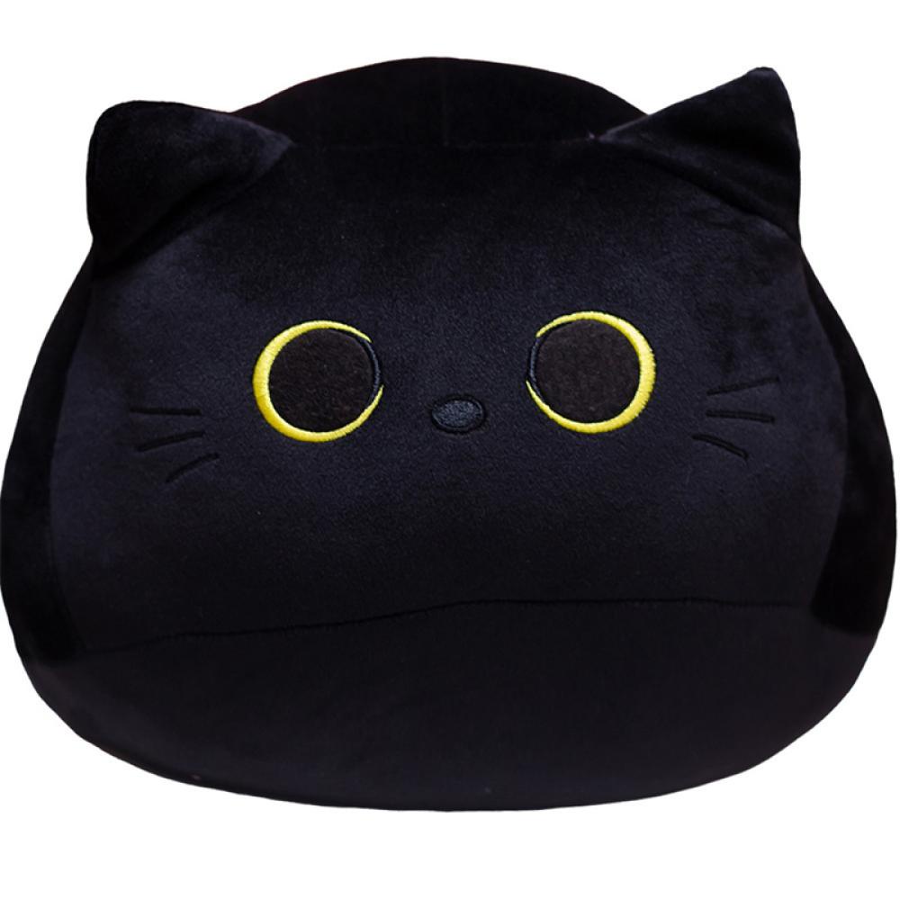 Timekey8 /30/40cm Kawaii Black Cat Plush Toys Boneka Kartun Hewan Lucu Bantal Dekorasi Rumah Cuddly Plushie Untuk Anak Laki-Laki Perempuan Anak Kids S7V3