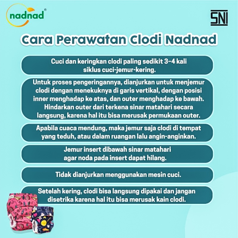 Clodi Bayi Nadnad Cover Popok Kain Bayi SNI 3-17 kg