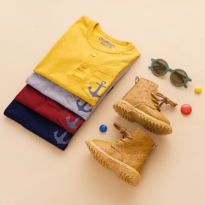 KIDS Kaos Anak Polos Kancing 2-12 Tahun ( ETALASE SERIAN 2 4 6 8 10 ) Packing Polybag