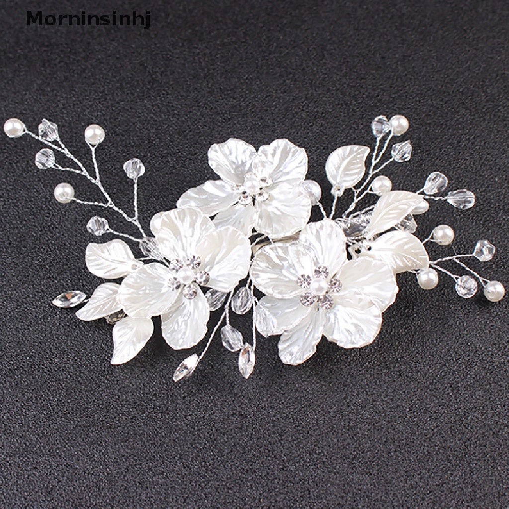 Mornin Bridal Kristal Mutiara Bunga Hair Clip Perhiasan Rambut Pernikahan Aksesori Rambut id