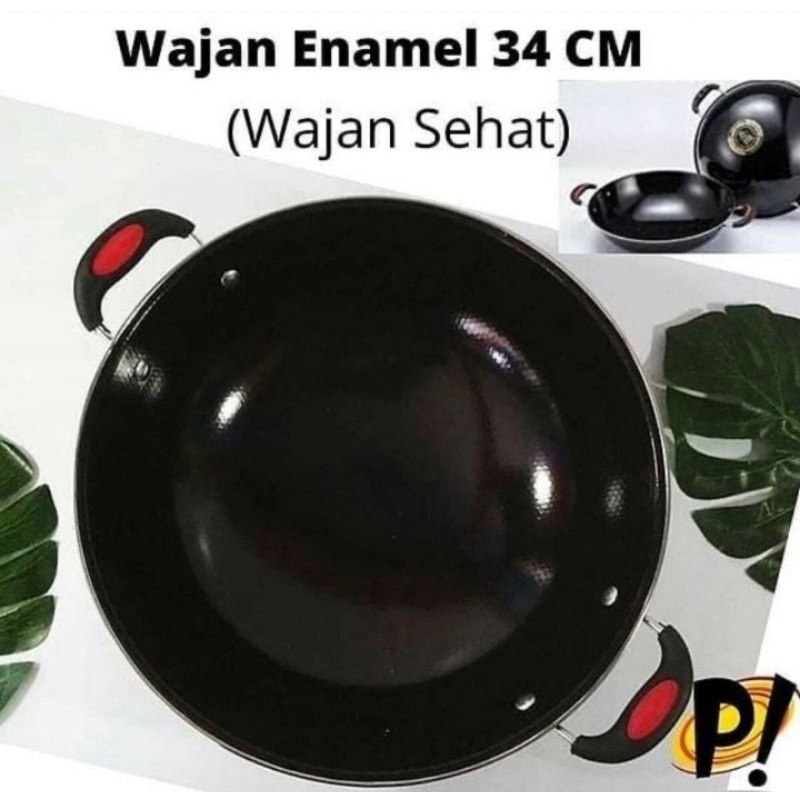 wajan enamel 34cm wajan sehat wajan anti gores wajan anti lengket