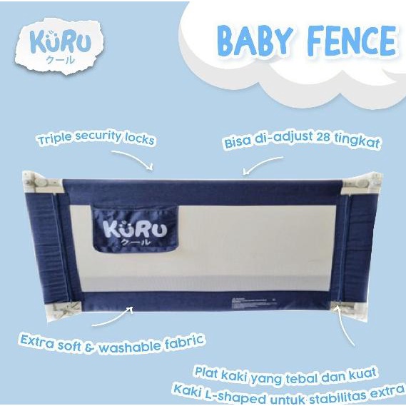 KURU Baby Bedrail 120 160 180 200cm Pengaman Pagar Kasur Ranjang