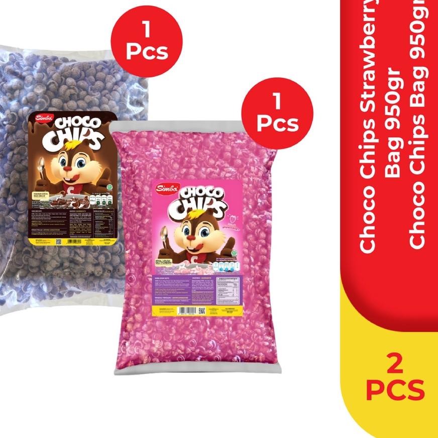

✴ 1 SIMBA Sereal Choco Chips Bag 950gr & 1 Choco Chips Bag Strawberi 950 gr ☀