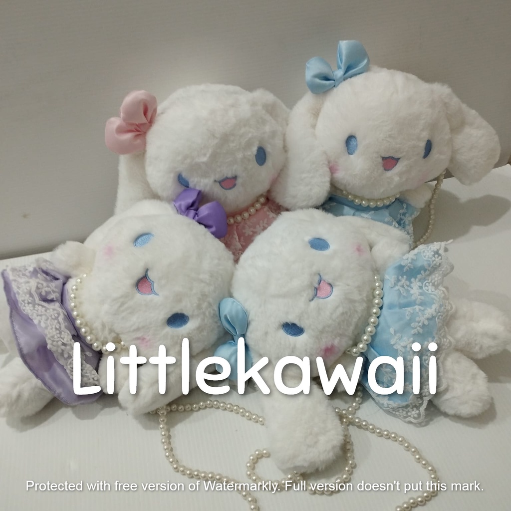 LK/Tas Ransel Boneka Plush Anak Remaja Fashion Korean Style Cinnamoroll Sanrio Tali Mutiara Unofficial Lucu Soft Cute