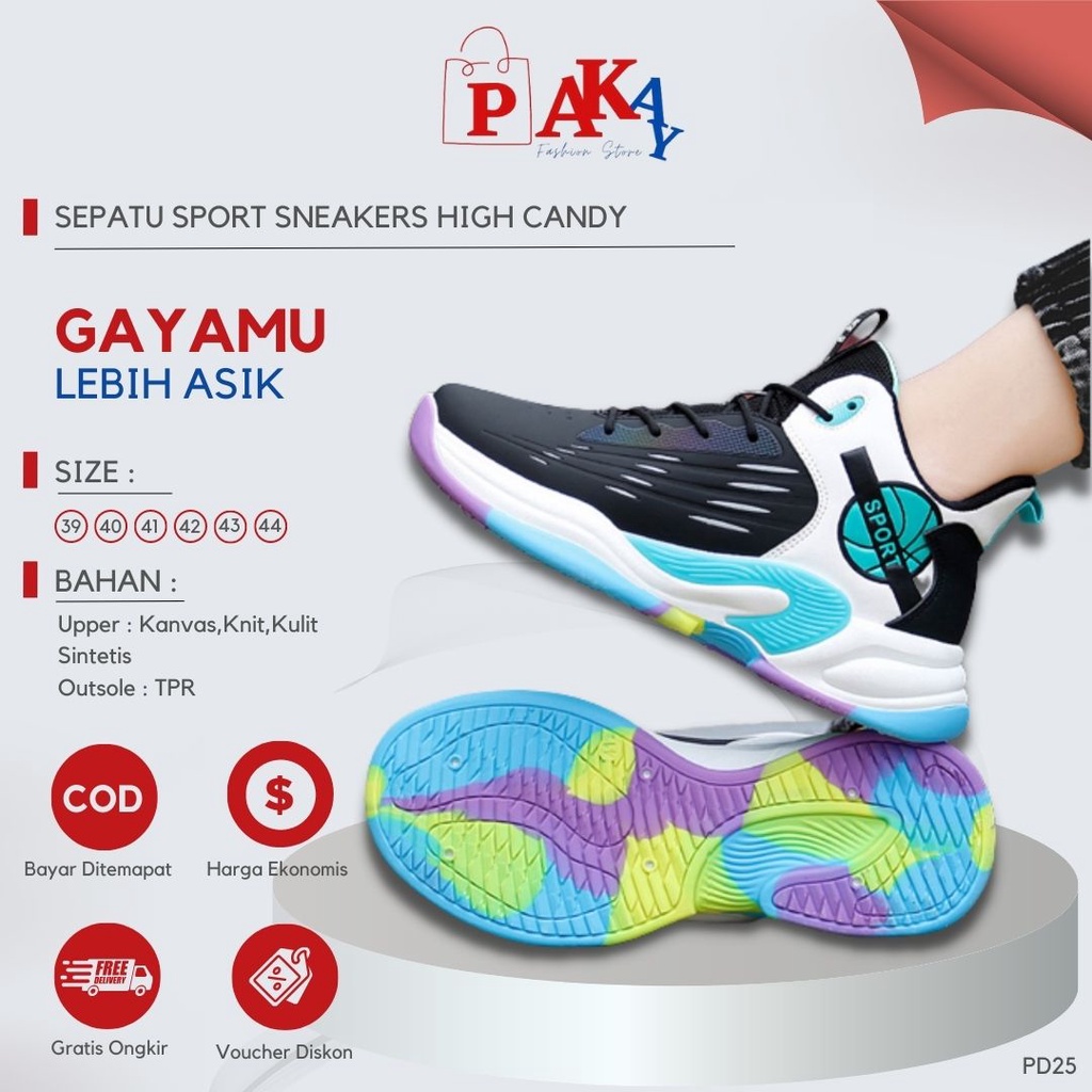 Sepatu Sneakers Sneaker Pria Original 100% Import Fashion Premium Running Terbaru Sport HIGH CANDY M