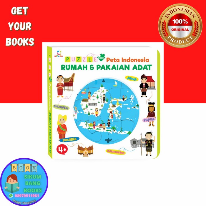 Hot Sale Opredo Puzzle Book Peta Indonesia: Rumah & Pakaian Adat Termurah