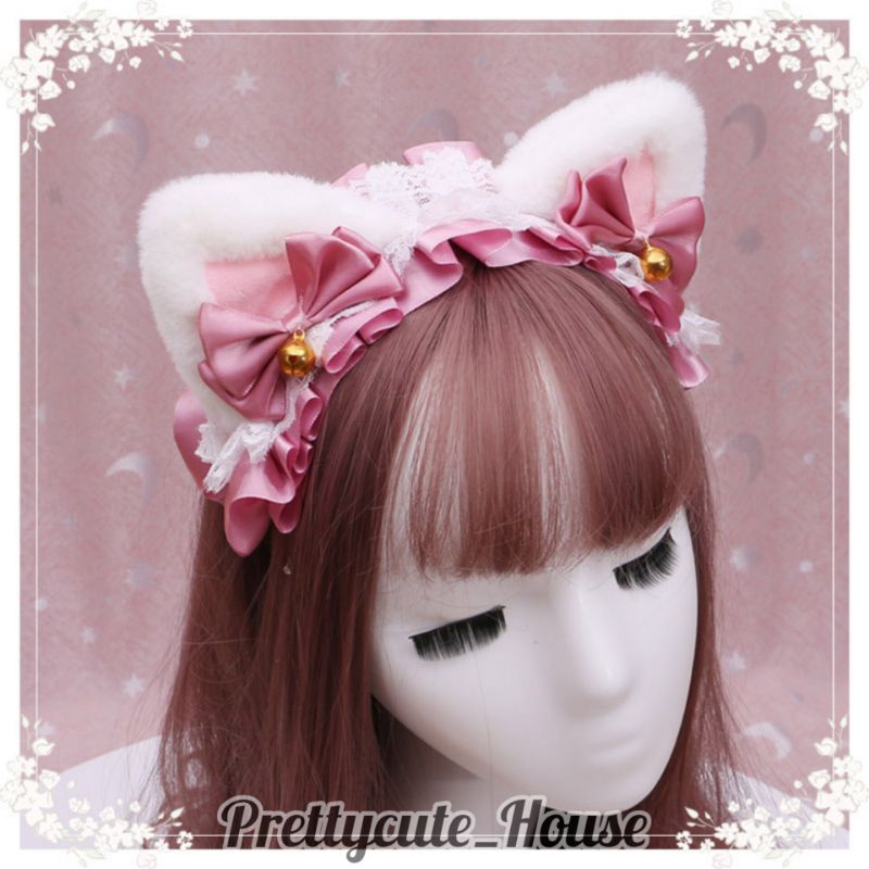 BANDO KUCING NEKOMIMI LOLITA MAID CAT EAR / bando kucing fur lolita cosplay premium quality