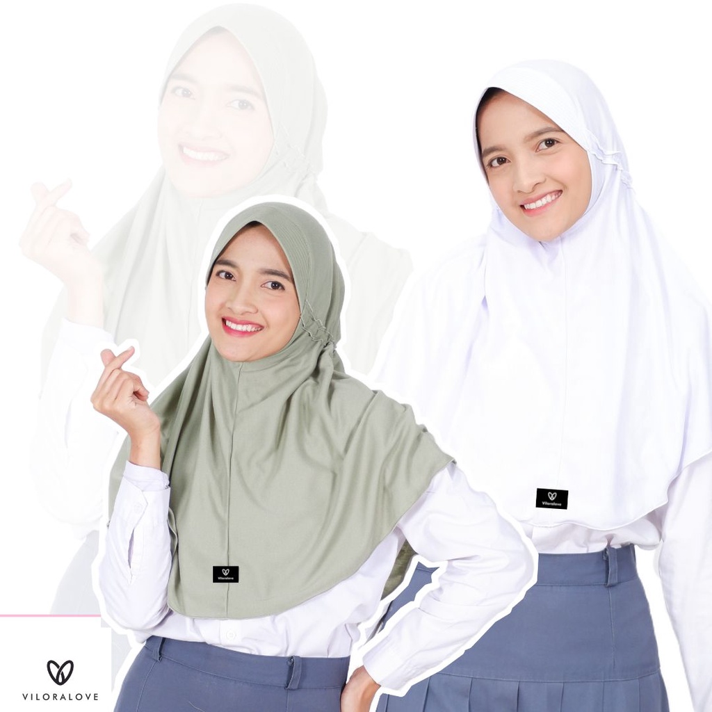 Viloralove - Kerudung Sekolah Serut 2 (Kerudung Instan)