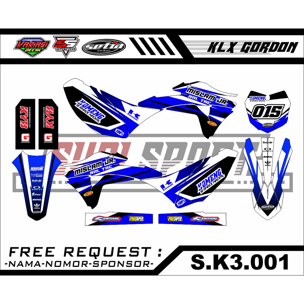 DECAL STIKER KLX 150 GORDON FULL BODY (S.K3.001)