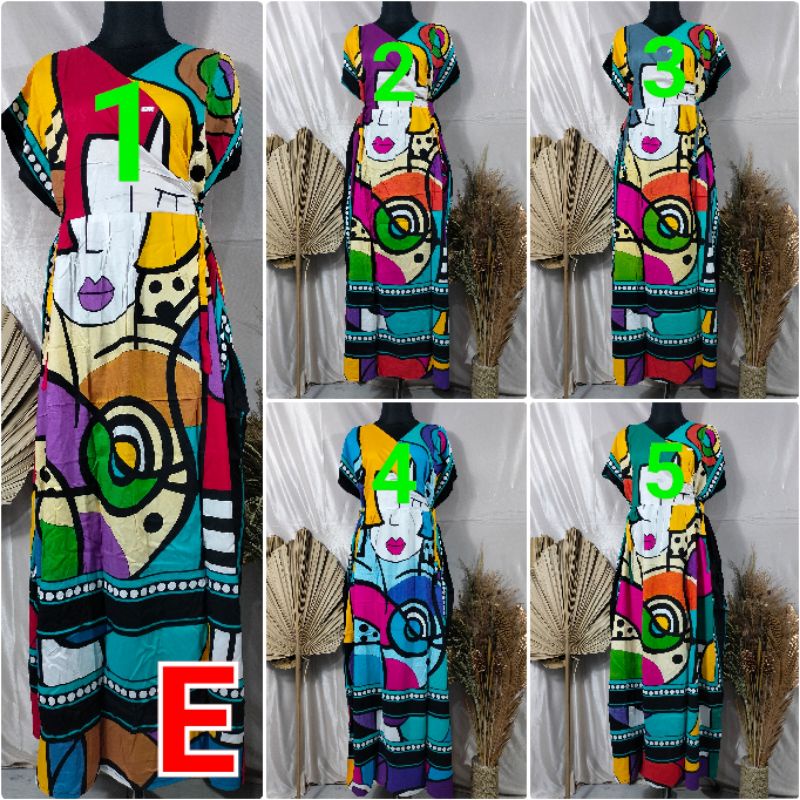 DASTER ELOK ORI LONGDRESS TANGAN PENDEK  SLEMPANG TALI 4 LD 120CM