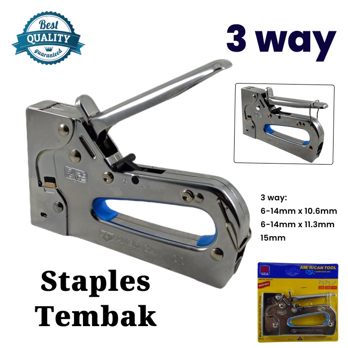 

Staples Tembak Jok Staple Gun 6-14mm American Tools 3 Way Stapler Gun