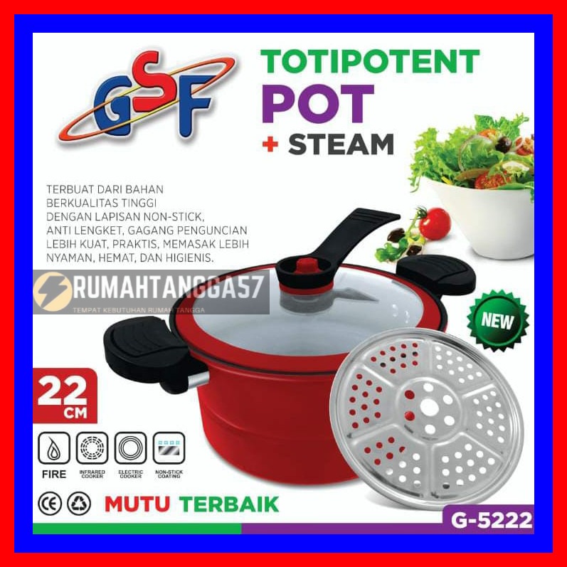PANCIPANCI PRESTO GSF G-5222 / PANCI PRESTO + STEAMER 22CM GSF G 5222 / PRESTO TOTIPOTENT POT + STEA