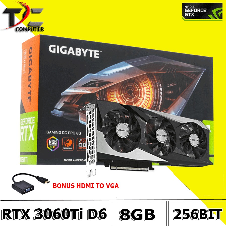 VGA GIGABYTE Geforce Nvidia RTX 3060 TI Gaming OC 8GB