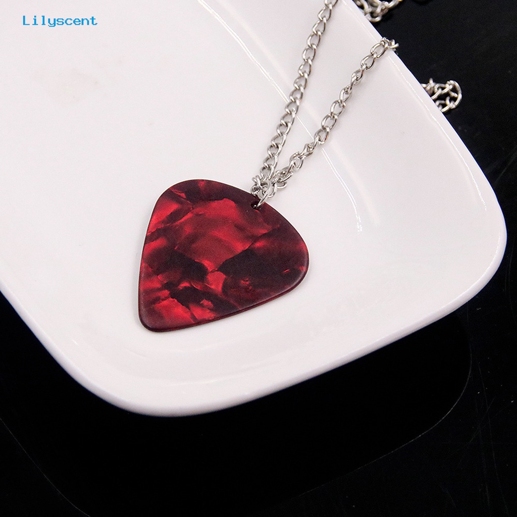 [LS] Unisex Kalung Bentuk Hati Permata Imitasi Geometris Vibrant Semua Cocok Dekorasi Hadiah Wanita Pria Pick Gitar Liontin Kalung Perhiasan Untuk Club