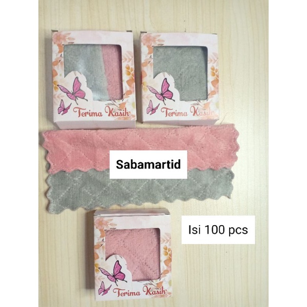 100 souvenir handuk kecil + box