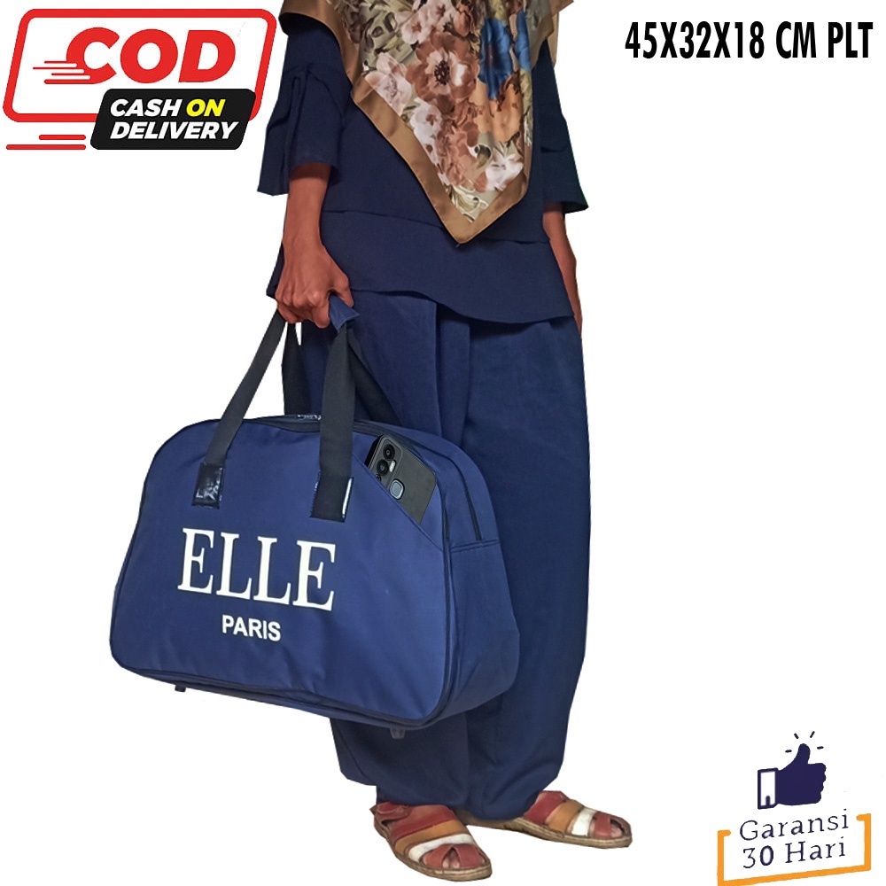 NEEW Tas Mudik Tas Pakaian Tas Travelbag ELLE 009 BLU #Tas Jinjing Tas Baju Tas Set Pakaian Medium 25 Liter