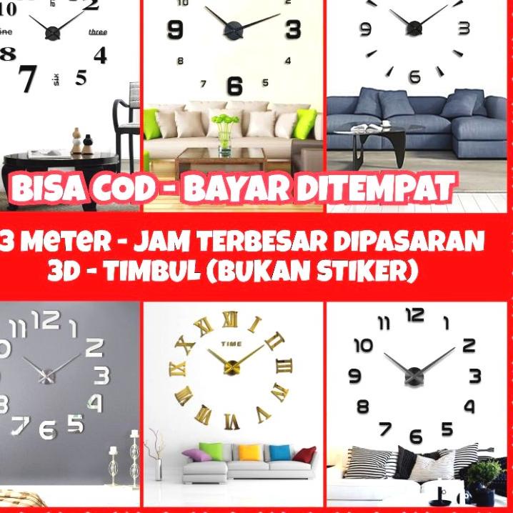 ☈ Jam Dinding Besar 80 - 130cm | Jam Dinding DIY Besar | Jam Dinding Jumbo | Jam DIY Raksasa | Jam D