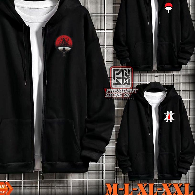 ➴ SWEATER SASUKE Uchiha / ZIPPER LOGO UCHIHA / JAKET UCHIHA / SWEATER LOGO UCHIHA SLETING / ZIPPER P