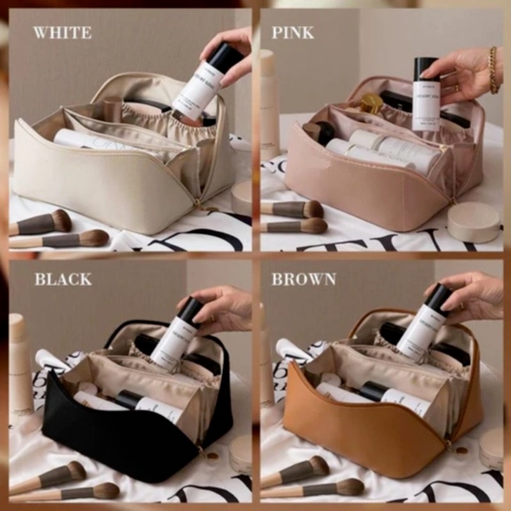 【COD】Tas Kosmetik/PU Make Up Bag/Tas Kantong Kosmetik Tas Penyimpanan/Tas Kosmetik Wanita/Tas Kosmetik Tahan Air