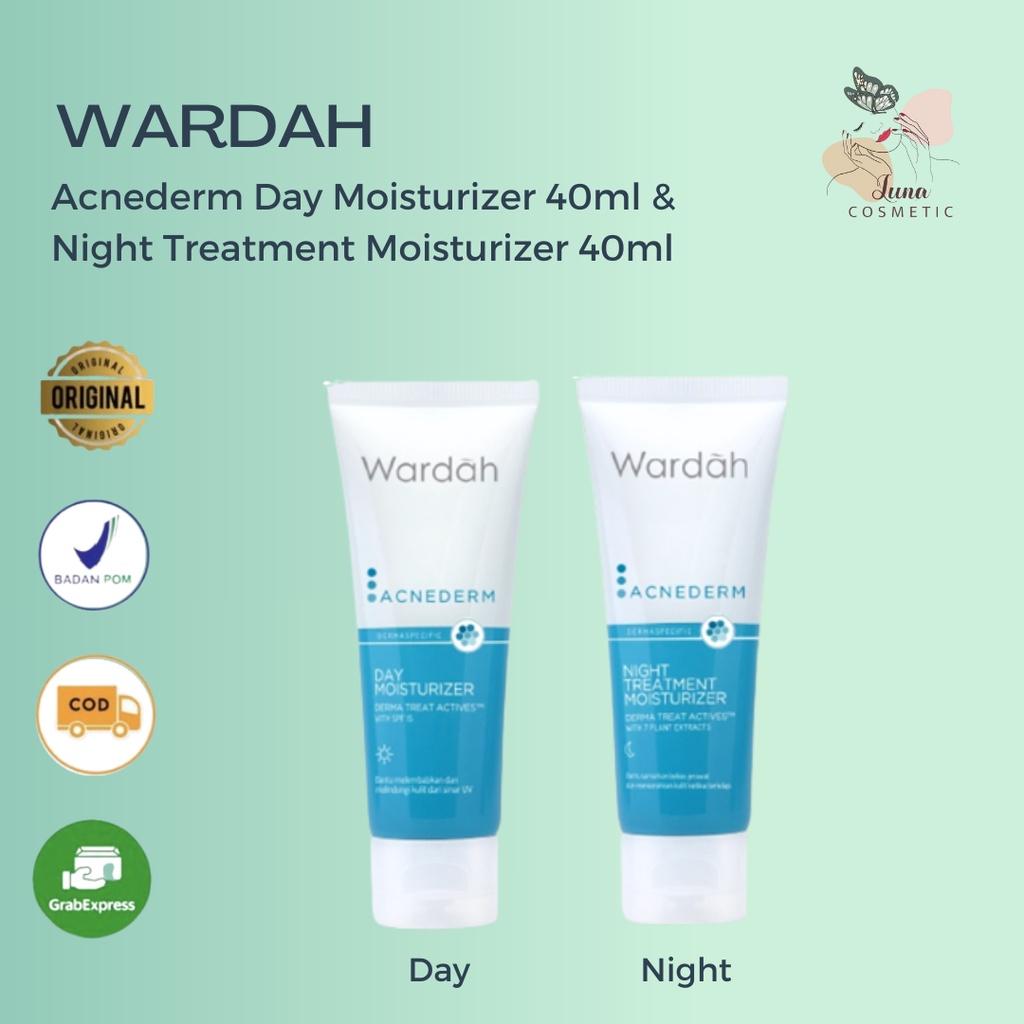 Wardah Acnederm Day &amp; Night Moisturizer 40 ml | Wardah