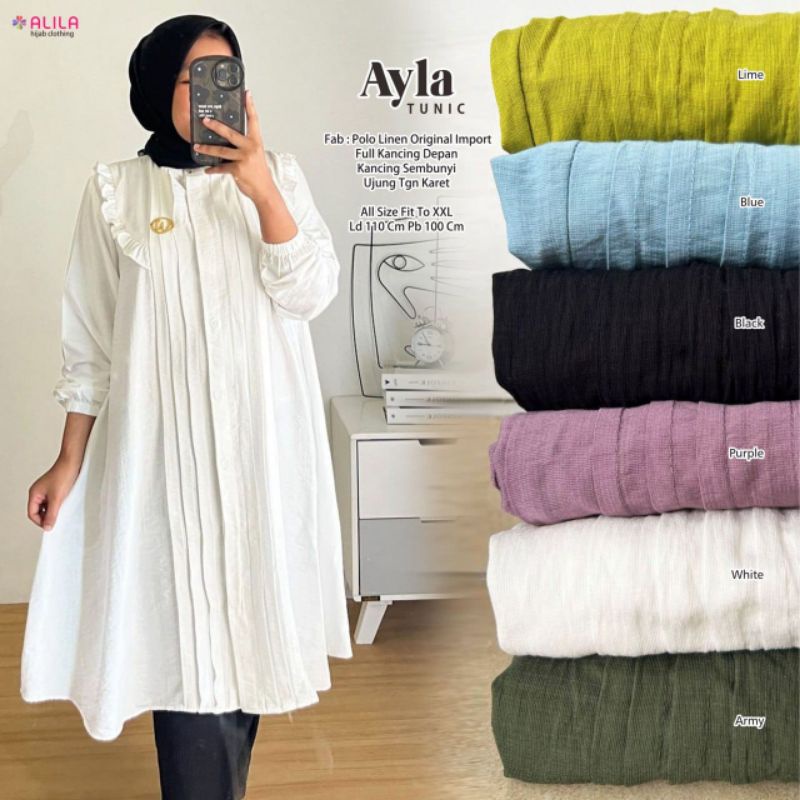 AYLA TUNIC ORI ALILA | Tunic Polo Linen Original Import