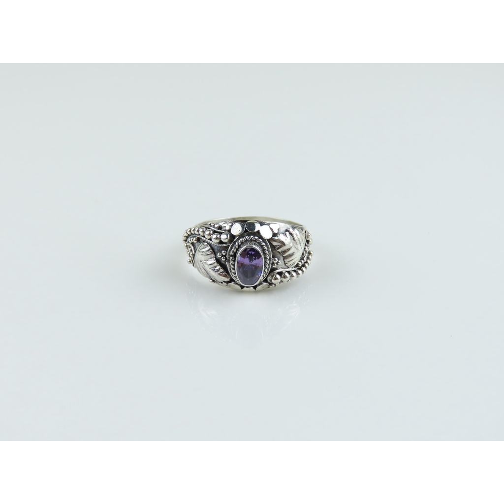 Cincin Bali Permata Amethyst Perak 925