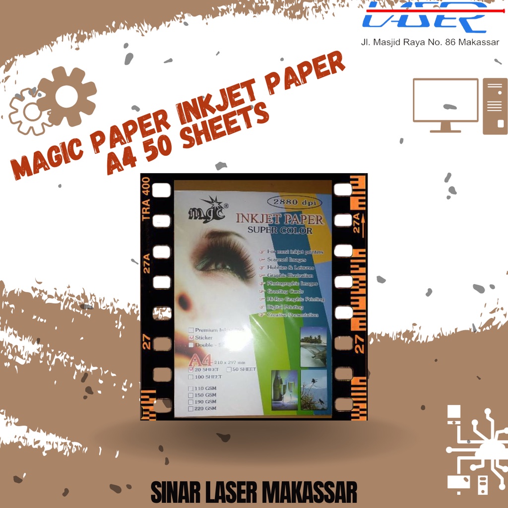 

KERTAS FOTO MAGIC INKJET PAPER A4 50 SHEETS / KERTAS FOTO MURAH