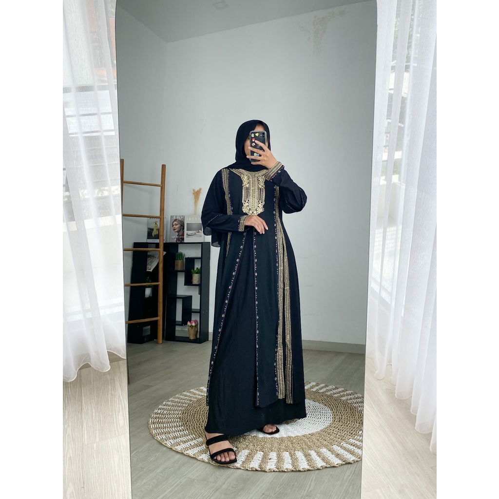 ABAYA JENNA / Gamis Turkey / Longdress Muslimah / Maxy Formal / Busana Muslim / Dress Kondangan / Pakaian Mewah Arabic