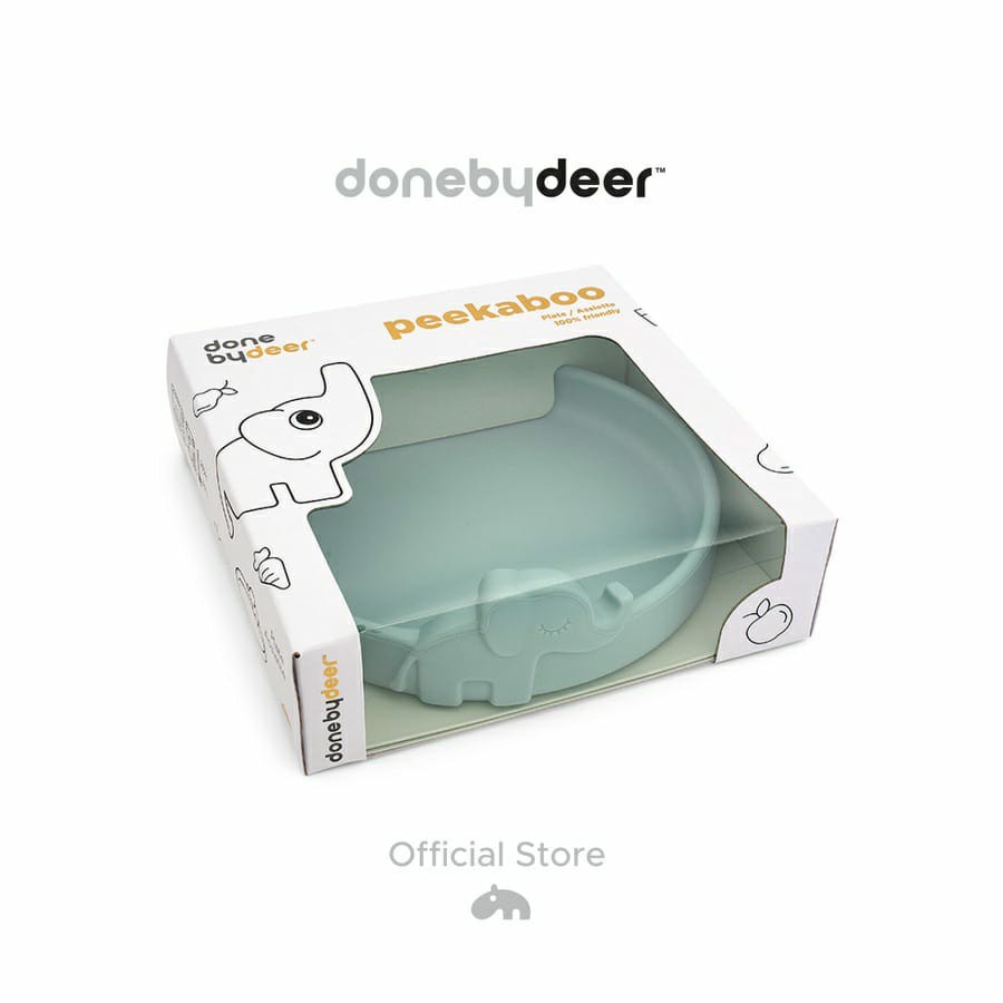 Done By Deer Peekaboo plate Elphee Blue - Piring Anak