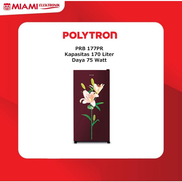 POLYTRON PRB 177PR / PRB177PR Kulkas 1 Pintu Metallic 170 Liter