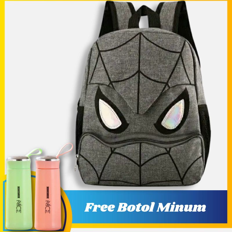 Tas Ransel Sekolah Tas Terbaru Jaring Laba-laba Tas Sekolah SD SMP Tas Trendy Backpack Spider-Man