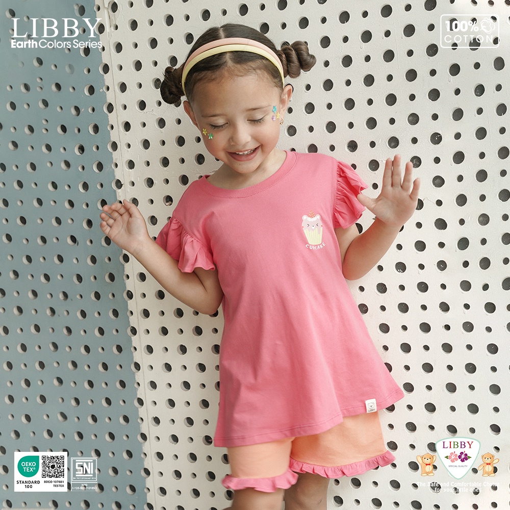 LIBBY Earth Stelan Anak Niji Set Oblong Pendek Celana Pendek Series GIRL (1 STEL)