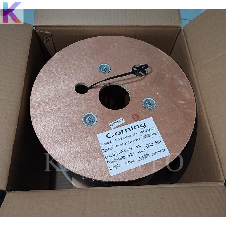 Kabel Dropcore 1 Core 3 Seling / Kabel FO DropWire 1 Core 3 Sling FTTH Cable FO 1000 Meter