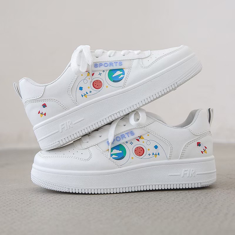 AVANCEID JINNIE LAURA Sepatu Sneakers Wanita Korea Simpel Polos Putih Import