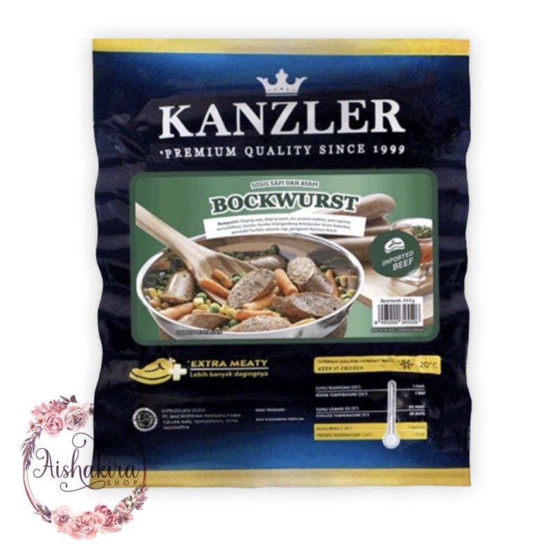 Kanzler sosis 360gram isi 5pcs| Bockwurst | cheese frankfurter | bratwurst | wiener | blackpaper