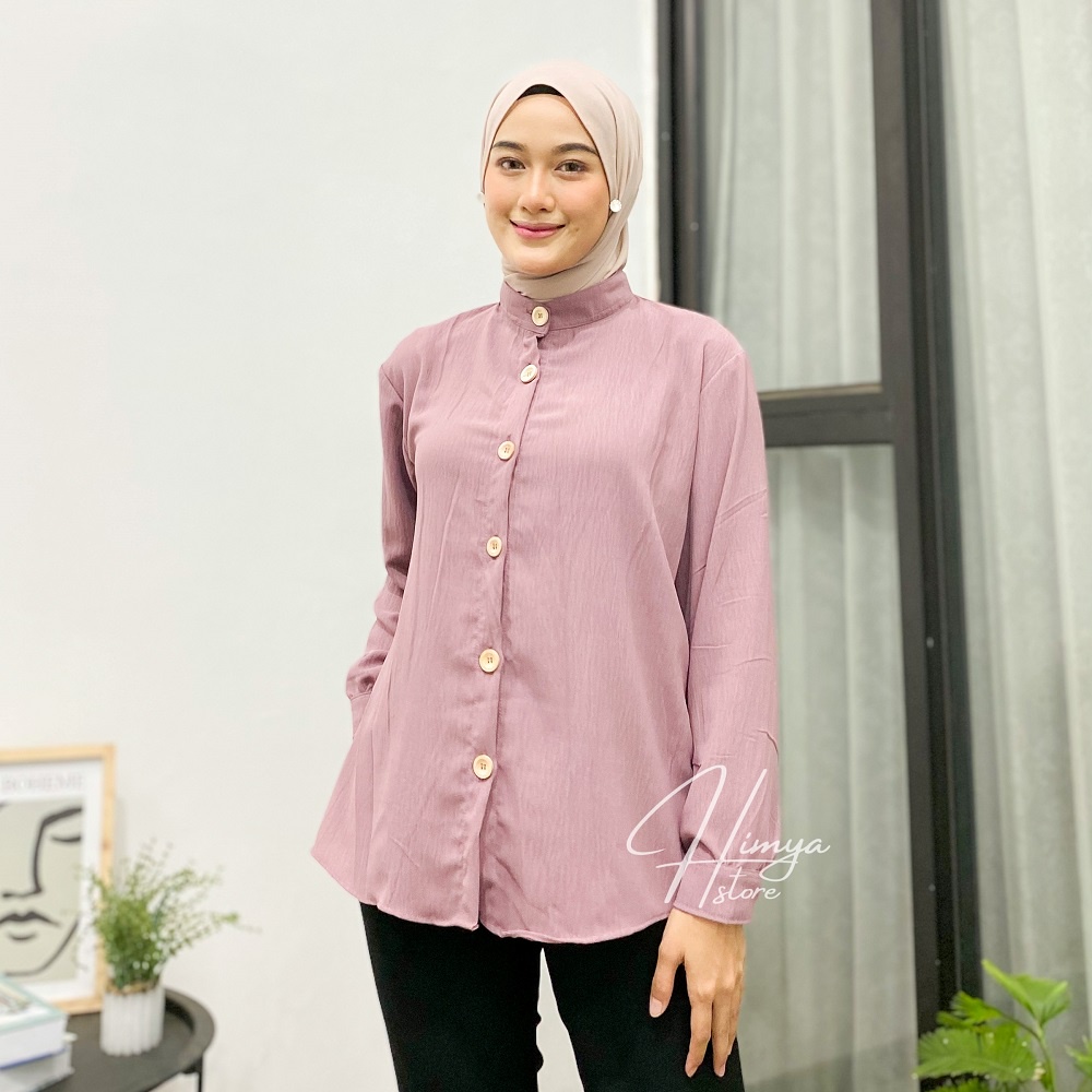 Kemeja Polos Wanita Big Size Ukuran S M L XL AIRFLOW CRINCLE Blouse