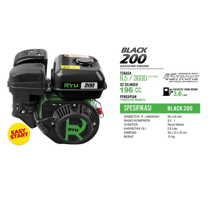 Mesin Penggerak/Gasoline Engine Black200 - Tekiro Ryu