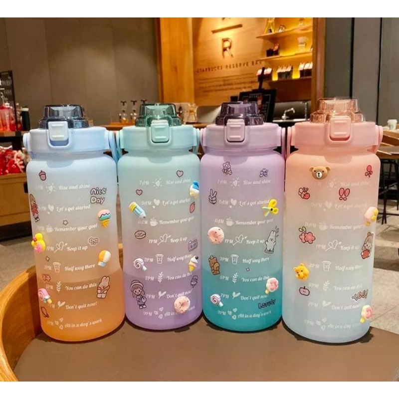 botol tritan 2liter /botol viral jumbo/botol minum lucu + stiker