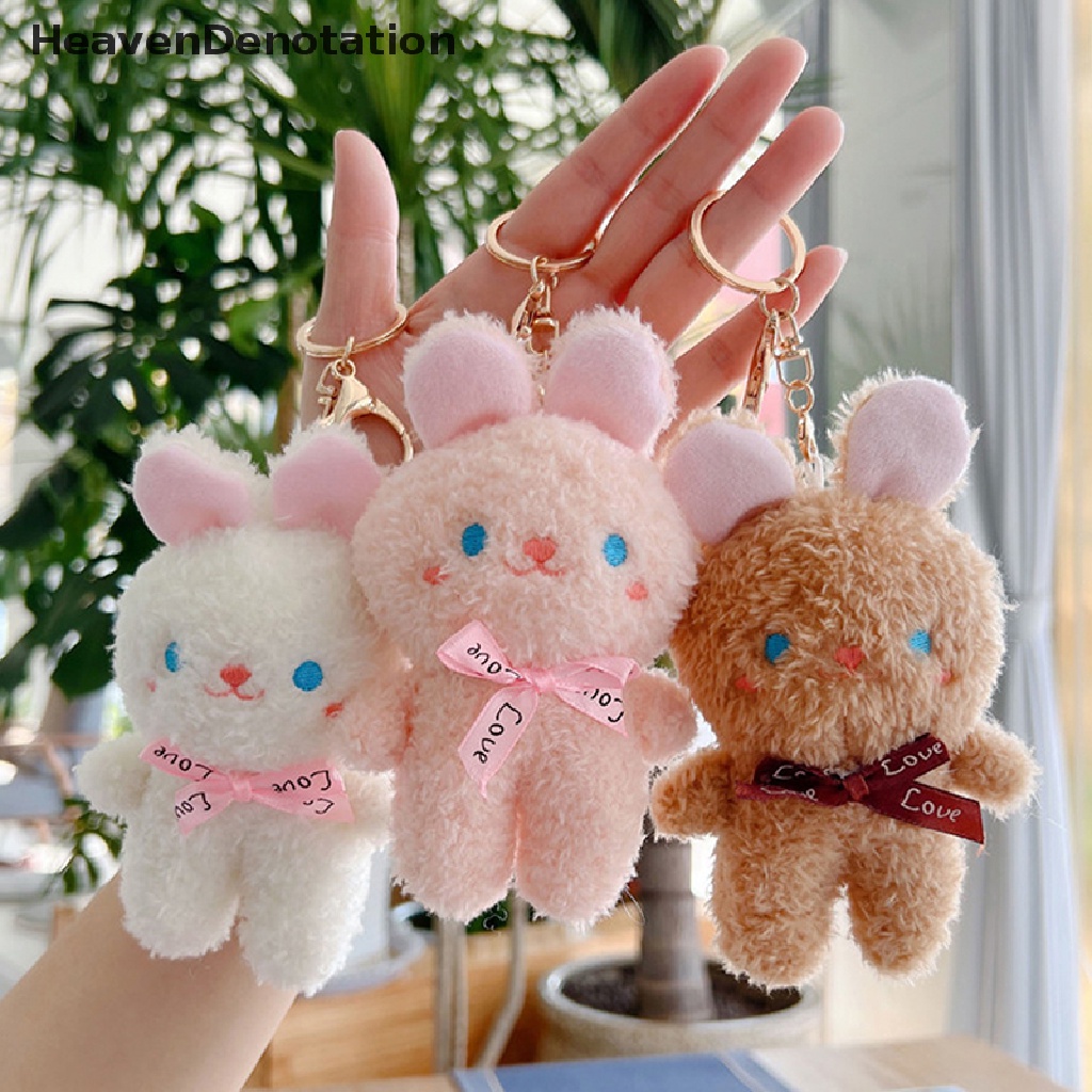 [HeavenDenotation] Lovely Rabbit Plush Doll Kartun Bunny Mainan Mewah Hewan Lucu Gantungan Kunci Tas Liontin Kartun Hadiah Ulang Tahun HDV