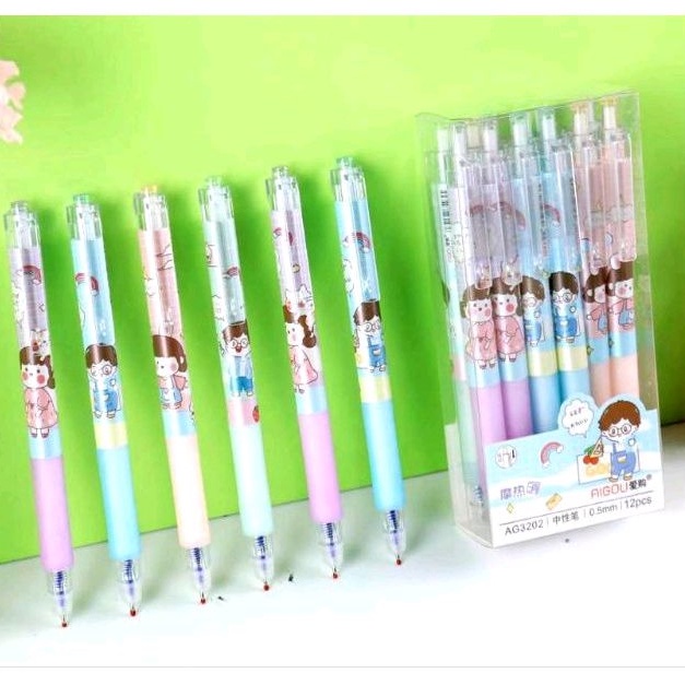 

Terlaris ✨ -Erasable Pen Bolpen Pulpen Bisa Di Hapus Cetek Mekanik isi 12 pcs ODEMEI AIGOU LEA- 2.2.23