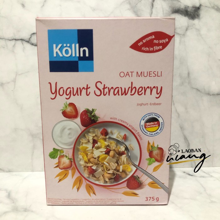 

Kolln oat muesli yogurt strawberry koln cereal granola German sereal