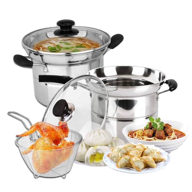 Panci Serbaguna Deep Frying Cooking Pot 3 in 1 Noodle Pot