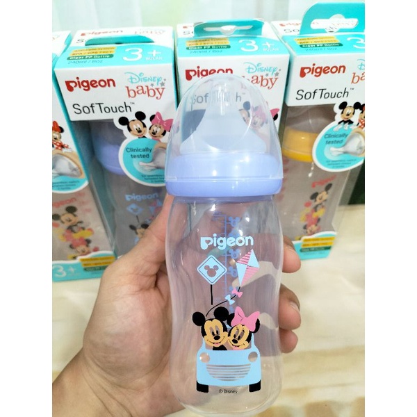 Botol Pigeon ORI Disney Baby SoftTouch  System Wide Neck BPA Free 240Ml/160Ml