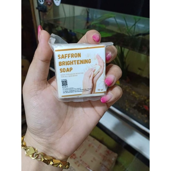 SAFRON BRGHTENING SOAP DS (Sabun kojic collagen booster) Ecer  1 pcs