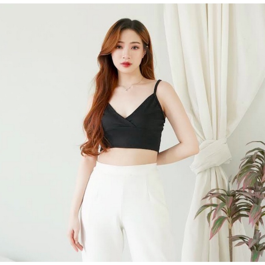 CAVALU Knit Korean Tank Top Crop Top Rajut Polos 165