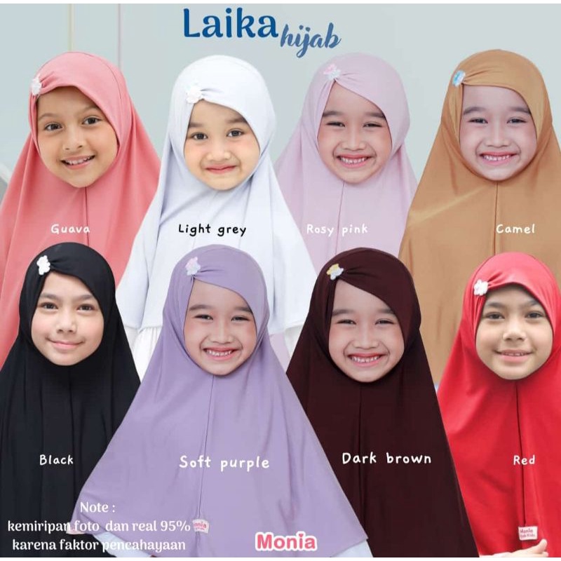 Laika Hijab by Monia Hijab Kids size XL (11th - dewasa ) | Hijab Instant