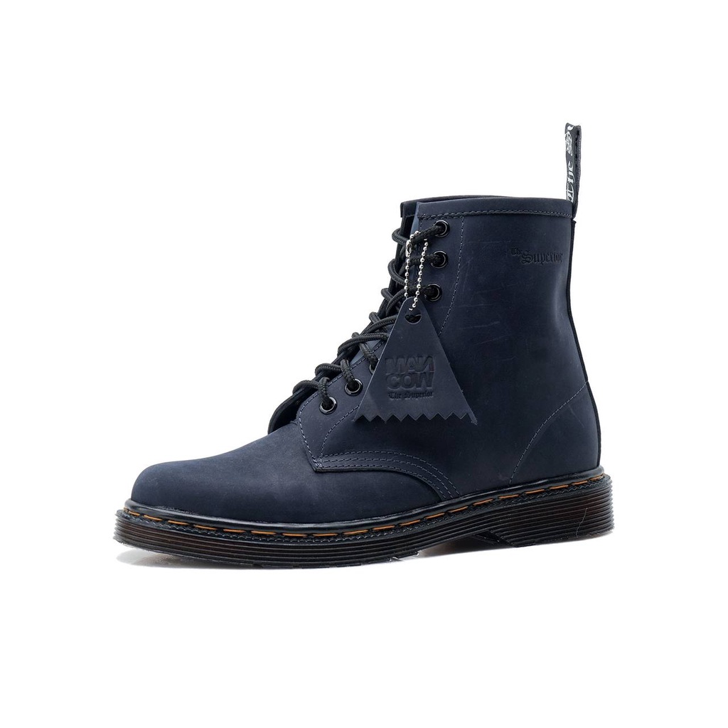 Mancow High Boots Crazy Horse Navy Sepatu Formal Pria Wanita Original Kulit Asli